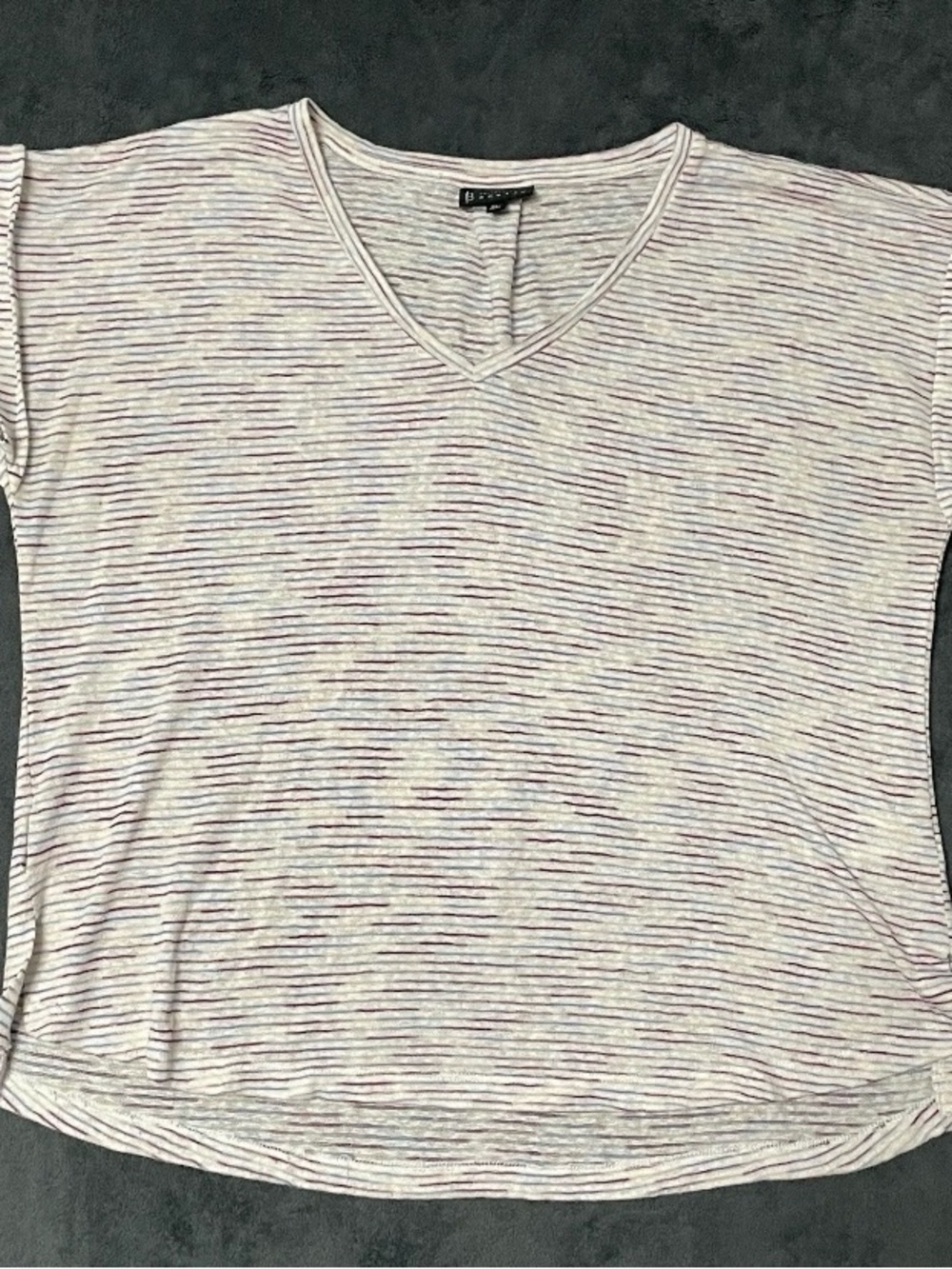 Colorful Womens Top Casual Lightweight BOBEAU XL Pullover Short Sleeve V Neck